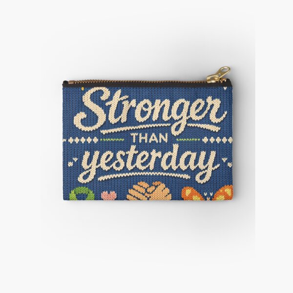 Item preview, Stronger Than Yesterday quote knitting pattern saying designed and sold by Mauswohn.
