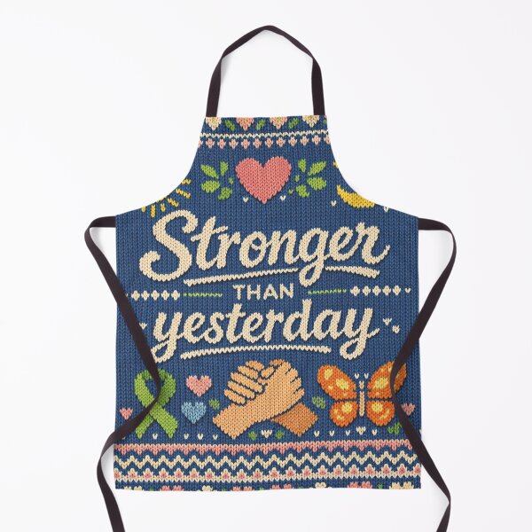 Item preview, Stronger Than Yesterday quote knitting pattern saying designed and sold by Mauswohn.