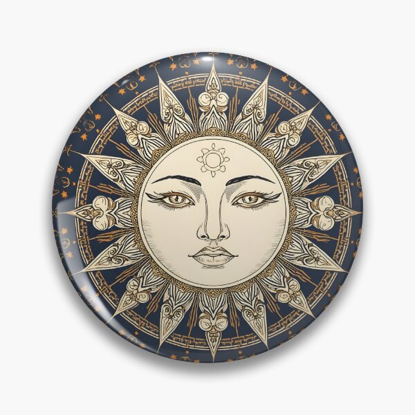 Item preview, Ornate Celestial Sun Face Mystical Sticker designed and sold by KooksStudio.