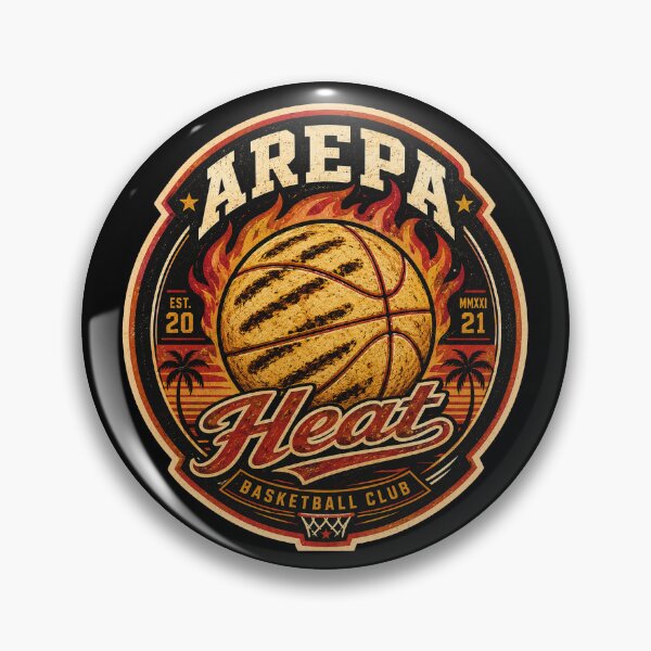 Artikelvorschau, Arepa Heat Basketball Club Vintage Retro Wappen entworfen und verkauft von Extravanganzza.