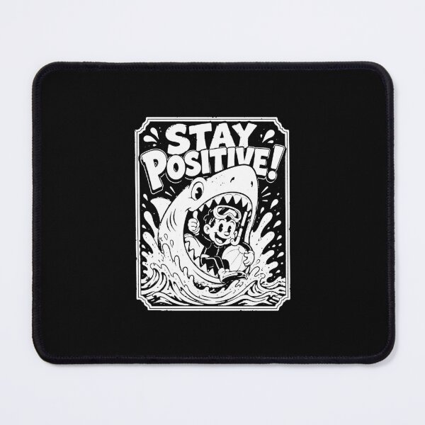 Item preview, Stay Positive Funny Cartoon Shark Diver Vintage  designed and sold by graphixpolash.