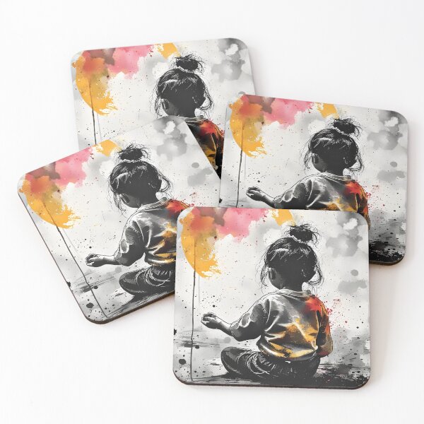 Item preview, Minimalist Japanese Ink Wash Child Art designed and sold by Neer arts.