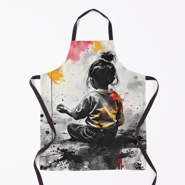 Item preview, Minimalist Japanese Ink Wash Child Art designed and sold by Neer arts.