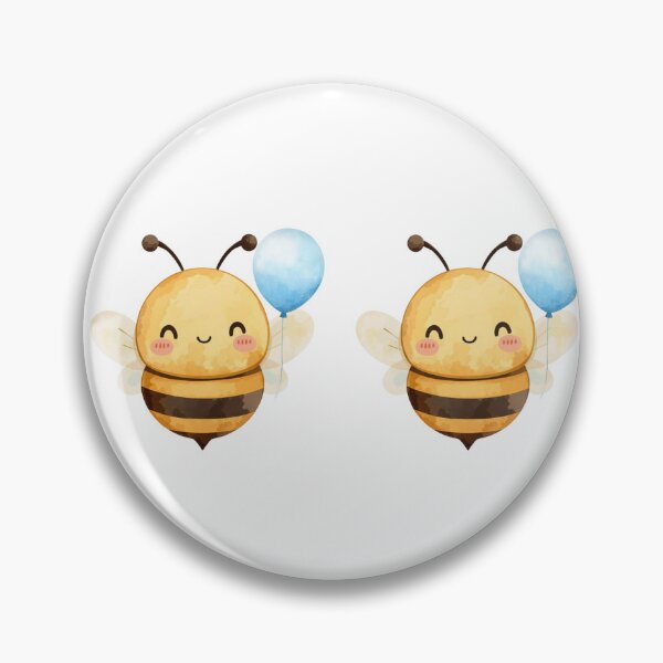 Item preview, Happy little bee with blue balloon designed and sold by MlleLAbeille.