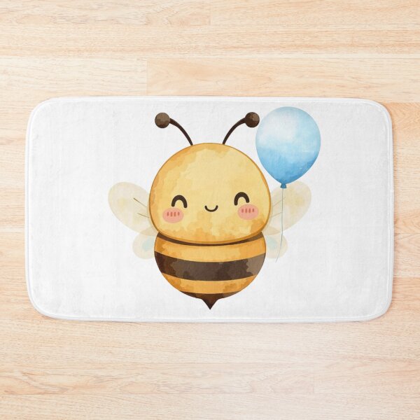 Item preview, Happy little bee with blue balloon designed and sold by MlleLAbeille.