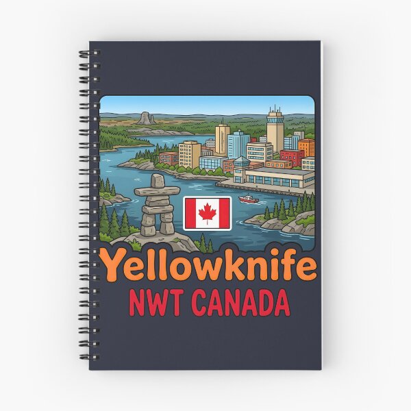 Item preview, Yellowknife NWT Northwest Territories Canada Cute Skyline Flag designed and sold by HowToCanadian.