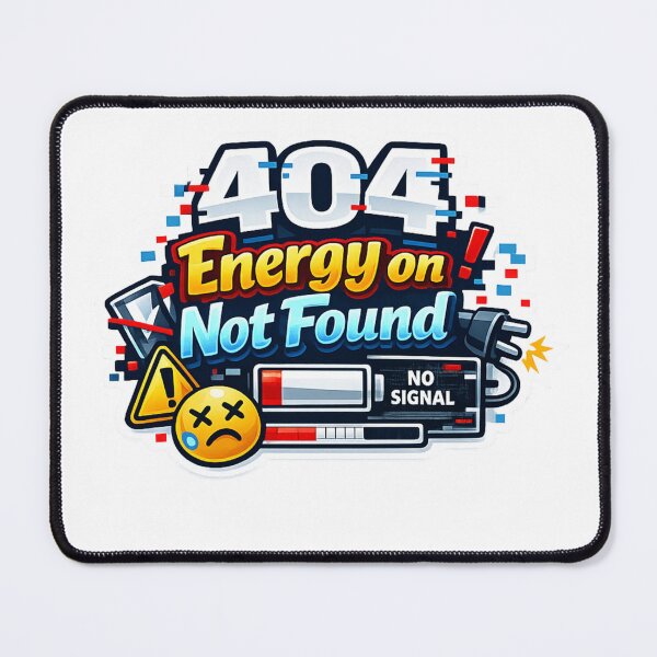 Item preview, 404 Energy Not Found Sticker designed and sold by BrightMindPrint.