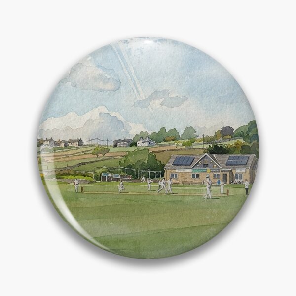 Item preview, Summer Cricket Match in Warley Village, Yorkshire - Watercolour Art Distressed Border designed and sold by ArtworkNorth.