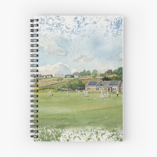 Item preview, Summer Cricket Match in Warley Village, Yorkshire - Watercolour Art Distressed Border designed and sold by ArtworkNorth.