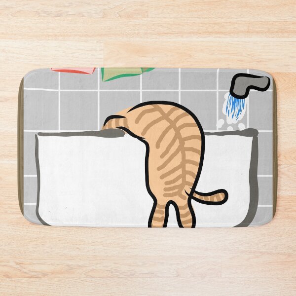 Item preview, Sneaky Cat Drinking Bath Water Funny Feline Art designed and sold by aimicat.