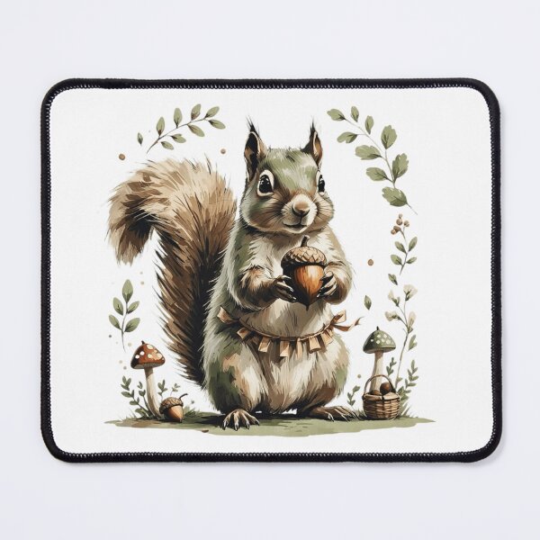 Item preview, Woodland Squirrel With Acorn Forest Animal designed and sold by AQUILAKREO.