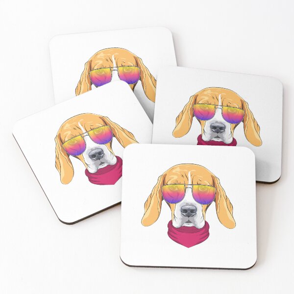 Item preview, Basset Hound With Rainbow Sunglasses Bandana designed and sold by IN Tales.