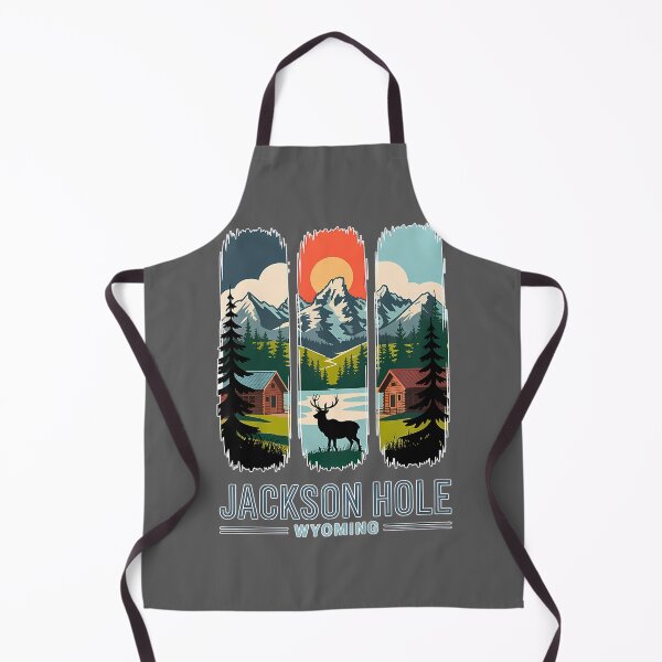 Item preview, Jackson Hole Wyoming Elk Mountain Cabin Retro Travel Art designed and sold by KristineLi.