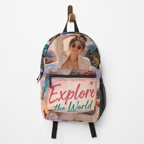 Item preview, Explore The World Travel Poster | Wanderlust Adventure Aesthetic Wall Art designed and sold by Inkora-Art.