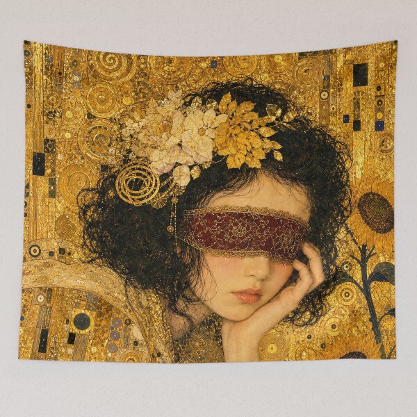 Item preview, Dark Academia Gold Luxury Sunflowers Portrait designed and sold by hepcat-plus.