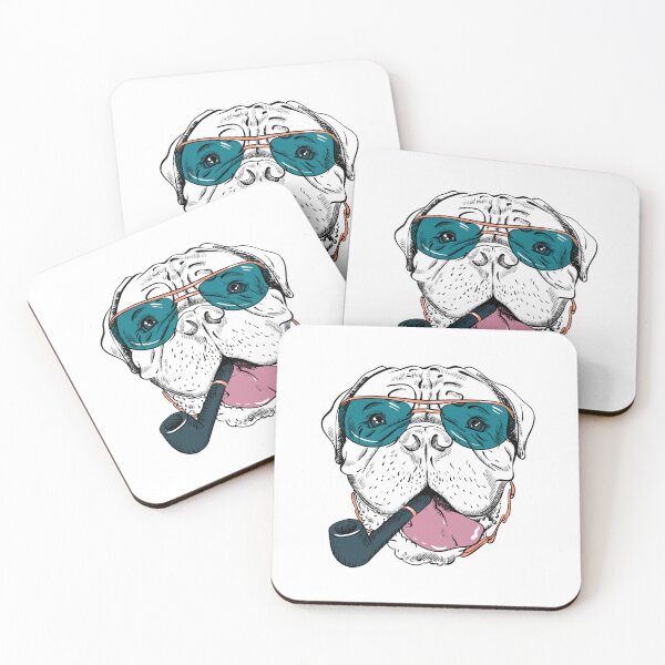 Item preview, Bulldog With Blue Sunglasses Smoking Pipe designed and sold by IN Tales.