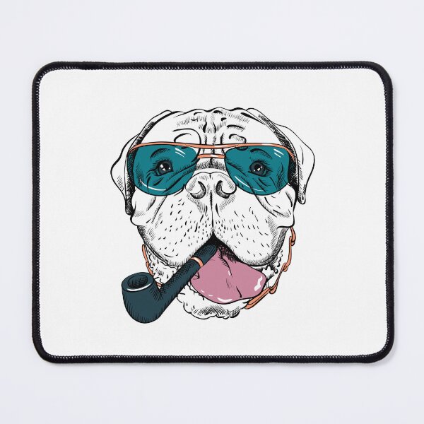 Item preview, Bulldog With Blue Sunglasses Smoking Pipe designed and sold by IN Tales.