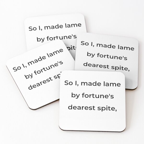 Item preview, "So I, made lame by fortune's dearest spite," - print black designed and sold by ariksworld.