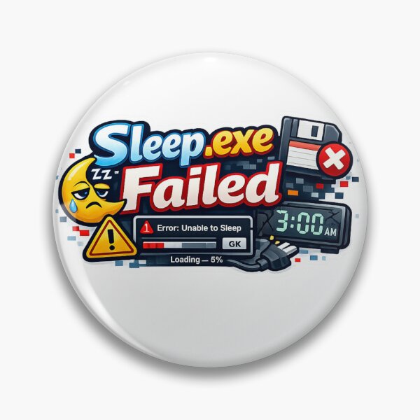 Item preview, Sleep.exe Failed Sticker designed and sold by BrightMindPrint.