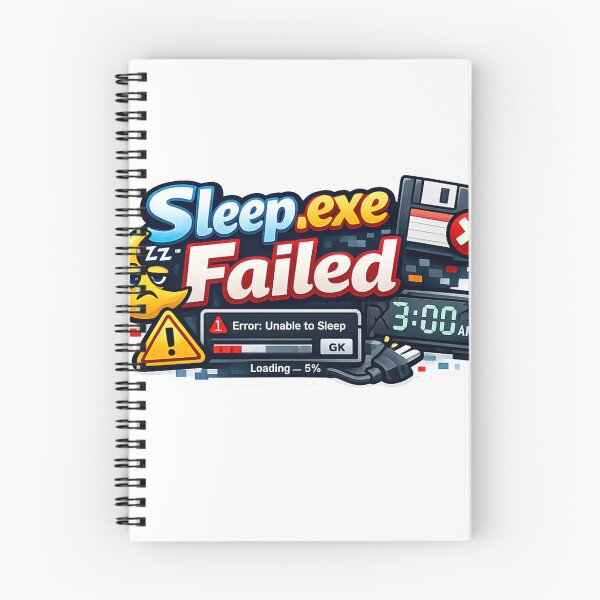 Item preview, Sleep.exe Failed Sticker designed and sold by BrightMindPrint.