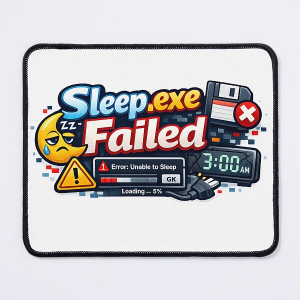 Item preview, Sleep.exe Failed Sticker designed and sold by BrightMindPrint.