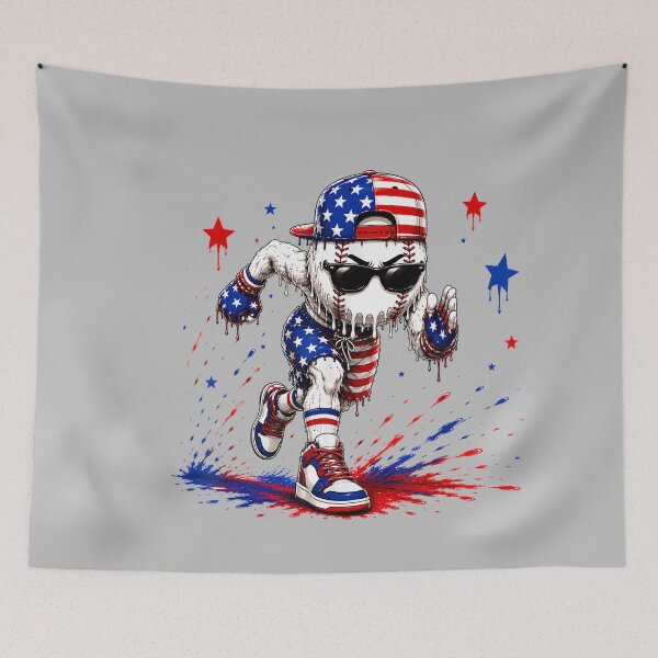 Item preview, 4th of July Baseball Drip Shirt Boys Kids Patriotic USA Flag designed and sold by mjohnson9.