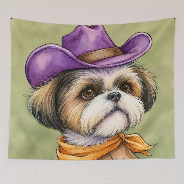 Item preview, Shih Tzu Cowgirl  designed and sold by prettykaler.