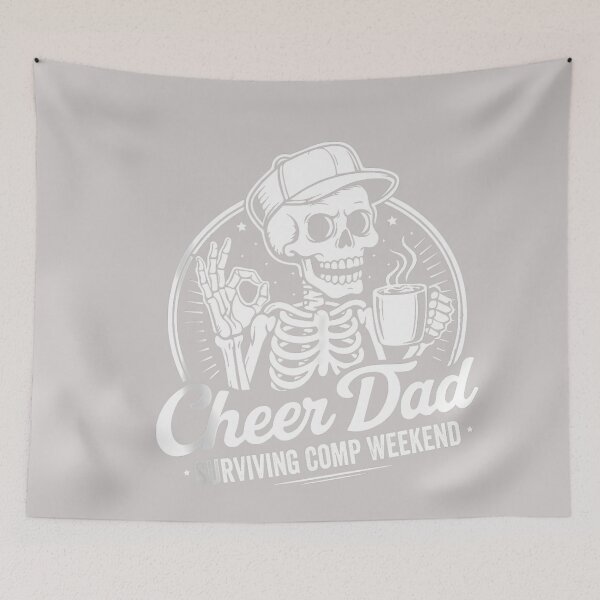 Item preview, Cheer Dad Surviving Comp Weekend Fathers Day Skeleton Coffee Tank Top designed and sold by MabelWells.