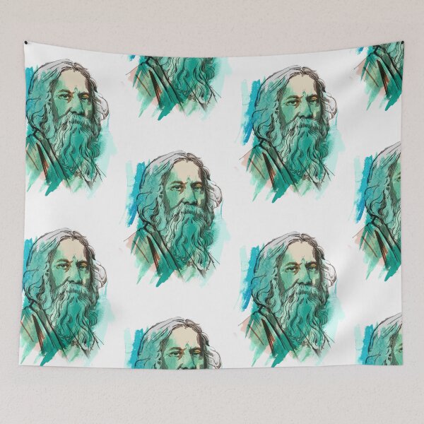 Item preview,  Rabindranath Tagore watercolor trendy art designed and sold by artbundleindia.