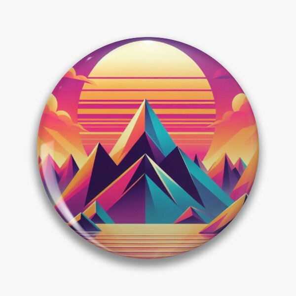 Item preview, Retro Neon Mountains – Synthwave Landscape Design designed and sold by Dogandesighn.