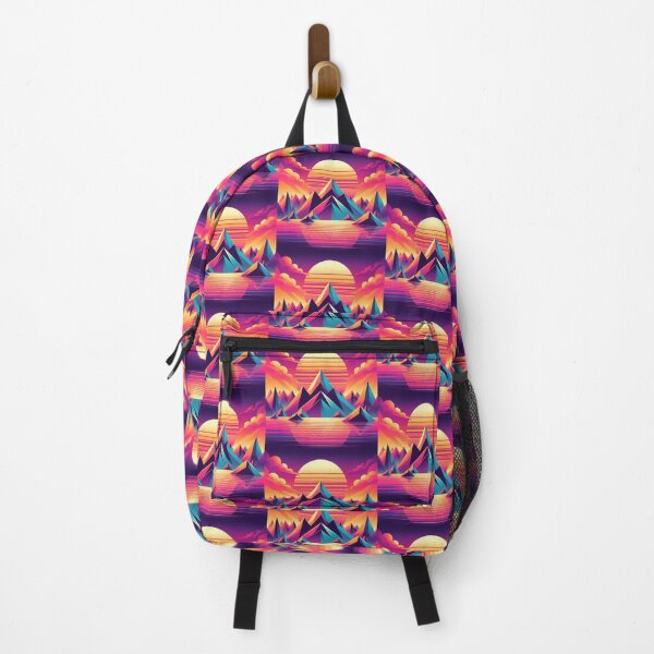 Item preview, Retro Neon Mountains – Synthwave Landscape Design designed and sold by Dogandesighn.
