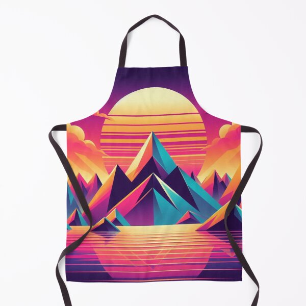 Item preview, Retro Neon Mountains – Synthwave Landscape Design designed and sold by Dogandesighn.