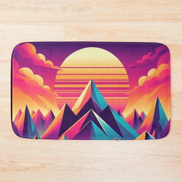 Item preview, Retro Neon Mountains – Synthwave Landscape Design designed and sold by Dogandesighn.