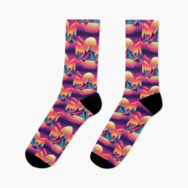 Item preview, Retro Neon Mountains – Synthwave Landscape Design designed and sold by Dogandesighn.
