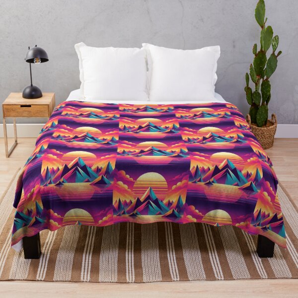 Item preview, Retro Neon Mountains – Synthwave Landscape Design designed and sold by Dogandesighn.