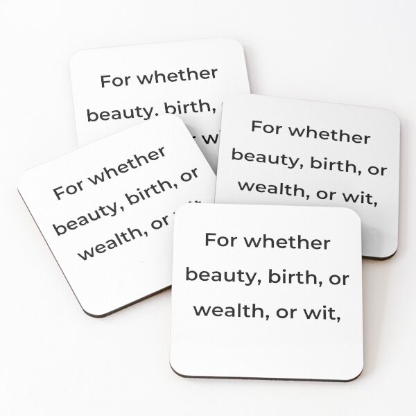 Item preview, "For whether beauty, birth, or wealth, or wit," - print black designed and sold by ariksworld.