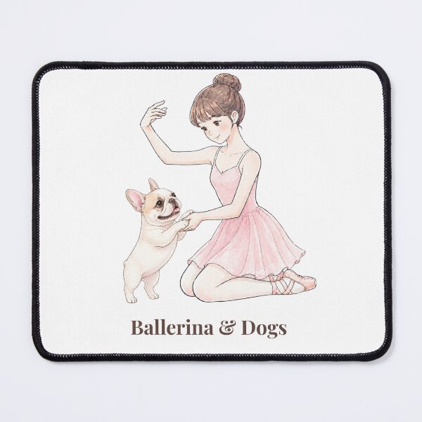 Item preview, Ballerina & Dogs — Ballerina with Bulldog / English Bulldog Illustration designed and sold by ballerinadogs.