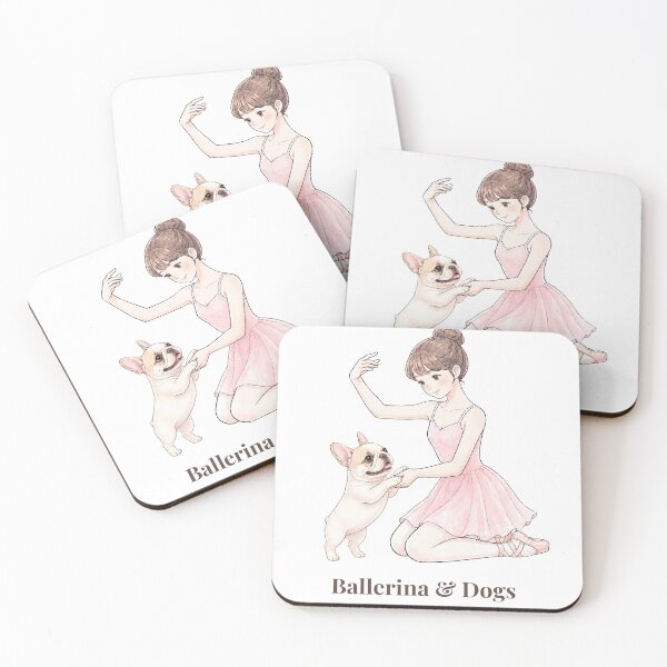 Item preview, Ballerina & Dogs — Ballerina with Bulldog / English Bulldog Illustration designed and sold by ballerinadogs.