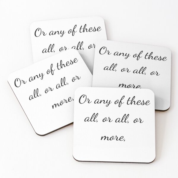 Item preview, "Or any of these all, or all, or more," - handwriting black designed and sold by ariksworld.