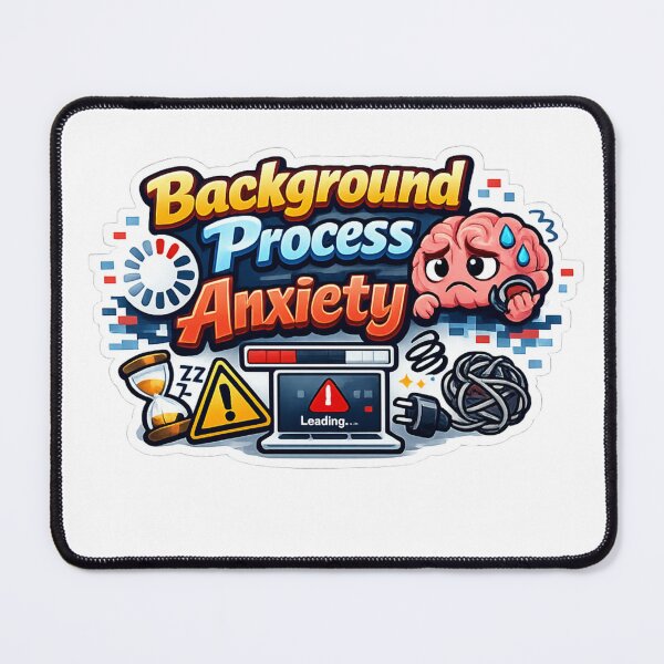 Item preview, Background Process Anxiety Sticker designed and sold by BrightMindPrint.