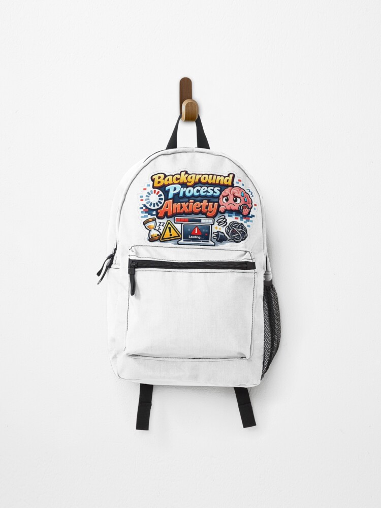Thumbnail 1 of 3, Backpack, Background Process Anxiety Sticker designed and sold by BrightMindPrint.