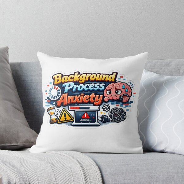 Item preview, Background Process Anxiety Sticker designed and sold by BrightMindPrint.