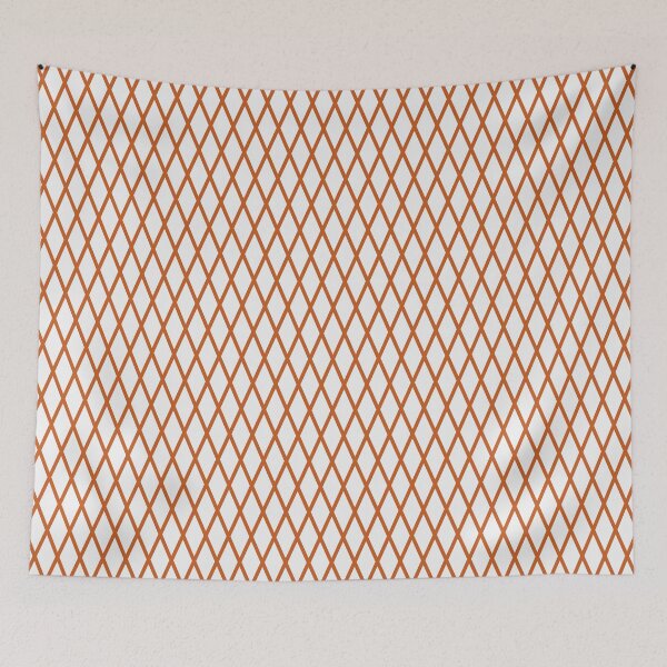 Item preview, White And Burnt Orange Lattice Pattern designed and sold by pattern-archive.