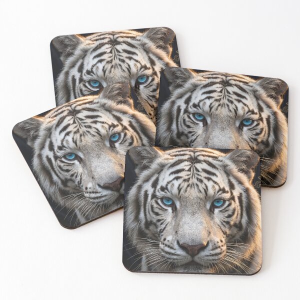 Item preview, Majestic White Tiger Portrait with Blue Eyes designed and sold by Kavin786.