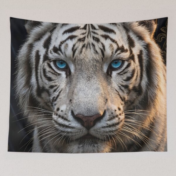 Item preview, Majestic White Tiger Portrait with Blue Eyes designed and sold by Kavin786.