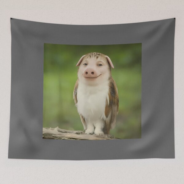 Item preview, John Pork Meowl Funny Pig Owl Brainrot Meme designed and sold by KristineLi.