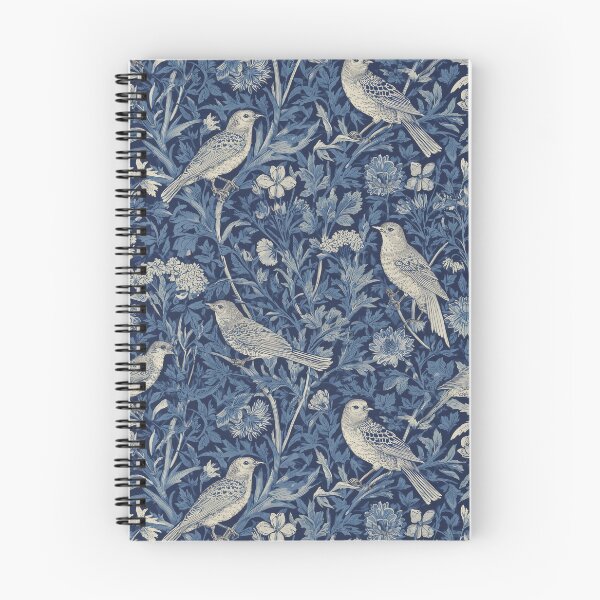 Item preview,  Skylarks and Meadow Bloom – Indigo Bird & Wildflower Pattern in Heritage Cottage Style designed and sold by BestVarieties.
