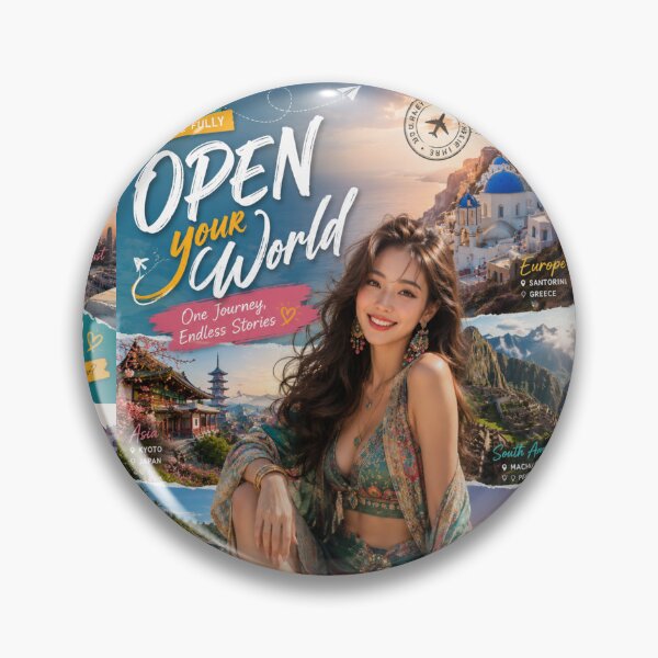 Item preview, Open Your World Travel Poster | Wanderlust Adventure Aesthetic Wall Art designed and sold by Inkora-Art.