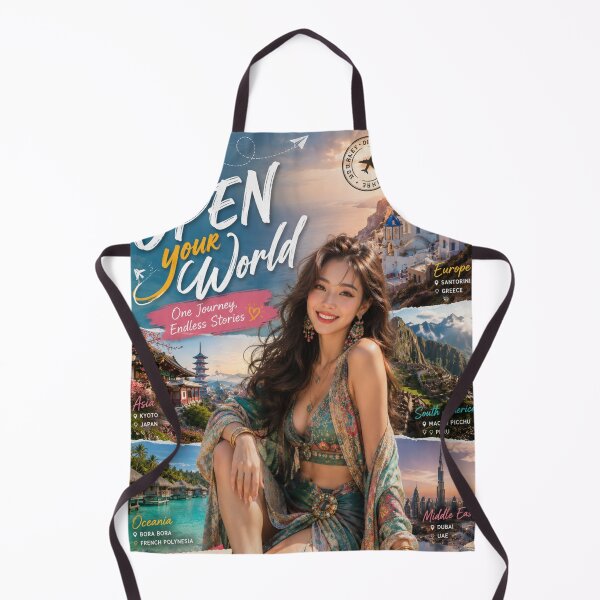 Item preview, Open Your World Travel Poster | Wanderlust Adventure Aesthetic Wall Art designed and sold by Inkora-Art.