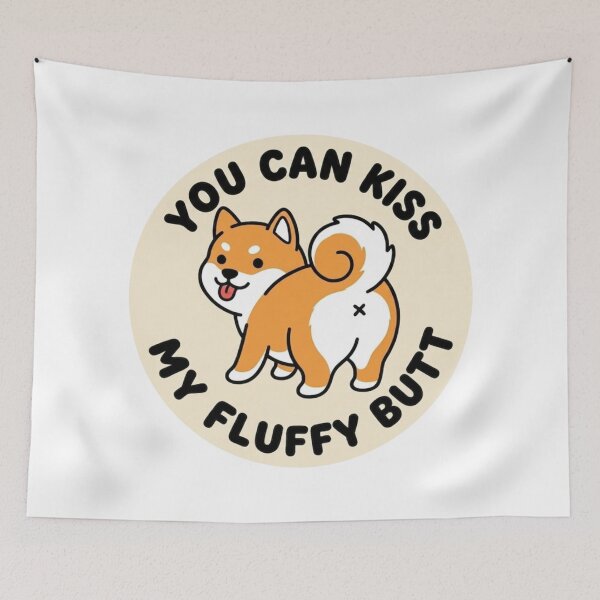 Item preview, You Can Kiss My Fluffy Butt Shiba Inu Dog Doodle designed and sold by DailyStruggleCo.